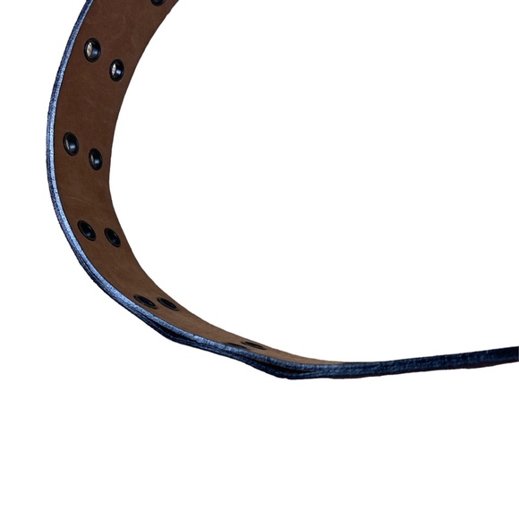 Tanner double pronged brown belt Made In Italy size S 34.5” - Picture 4 of 4